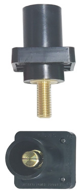 Cam-Lok Panel Receptacle Male Black 