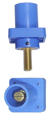 Cam-Lok Panel Receptacle Male Blue