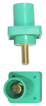 Cam-Lok Panel Receptacle Male Green