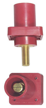 Cam-Lok Panel Receptacle Male Red