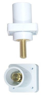 Cam-Lok Panel Receptacle Male White